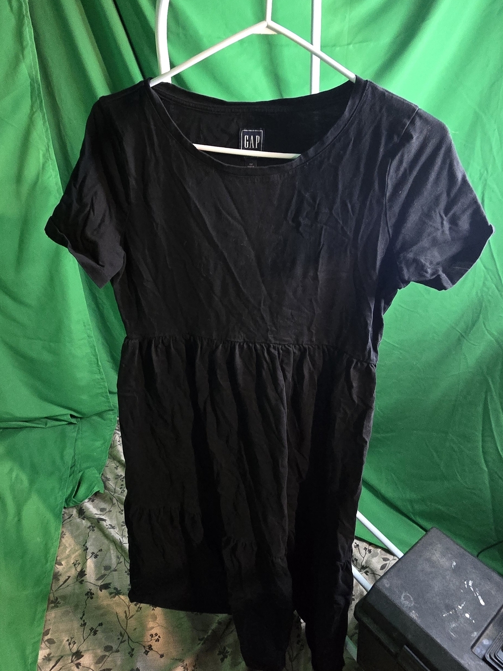 GAP Black Short Sleeve Tunic Dress Top Maternity
